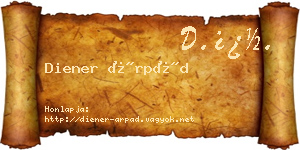 Diener Árpád névjegykártya