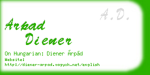 arpad diener business card